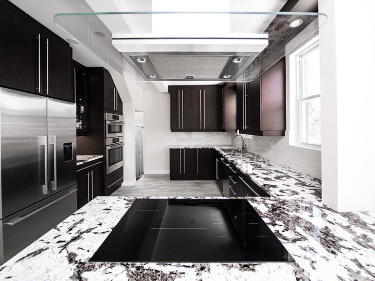 custom cherry wood cabinetry